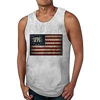Mens T-Shirts Sleeveless Summer Tank Tops Printed USA Flag Shirts Workout Casual Undershirts Sport Vacation T-Shirt