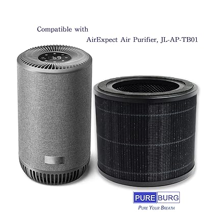 PUREBURG 2-Pack Replacement 3-IN-1 HEPA Filters Compatible with AirExpect / AirExtend Air Purifier , JL-AP-TB01