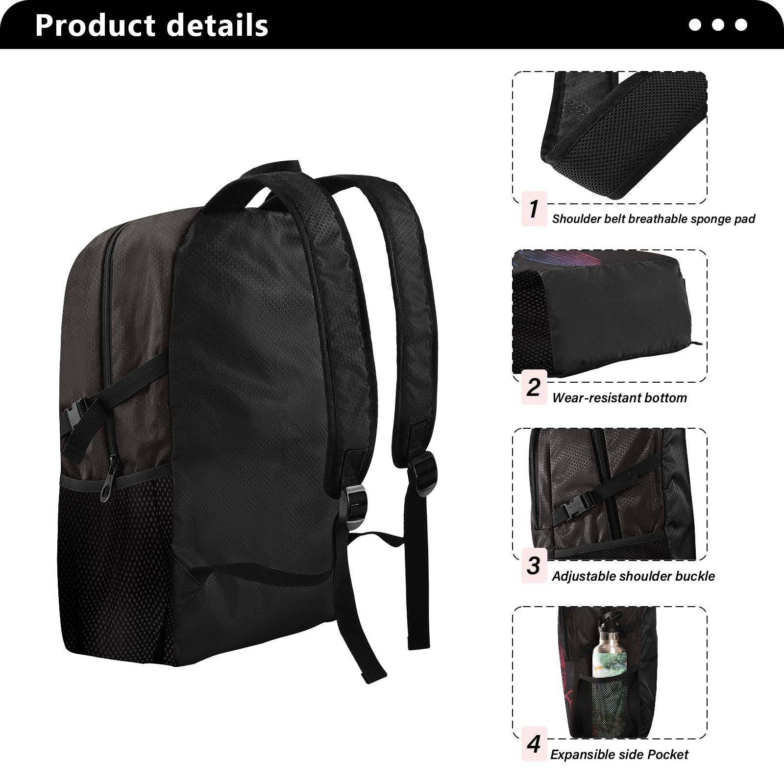 ALAZA Retro Owl Bird Hiking Backpack Packable Lightweight Waterproof Dayback Foldable Shoulder Bag for Men Women Travel Camping Sports Outdoor