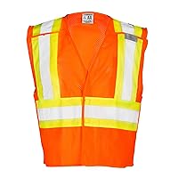 1176 Ultra-Cool Polyester Mesh Breakaway Vest, Large, Orange