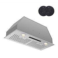 Insert 30inch Range Hood with 800CFM, DC Motor, EVERKITCH, Built in Stove Hood, Stainless steel Filter, Kitchen Vent Hood with 6 Speeds Gesture and Touch Control