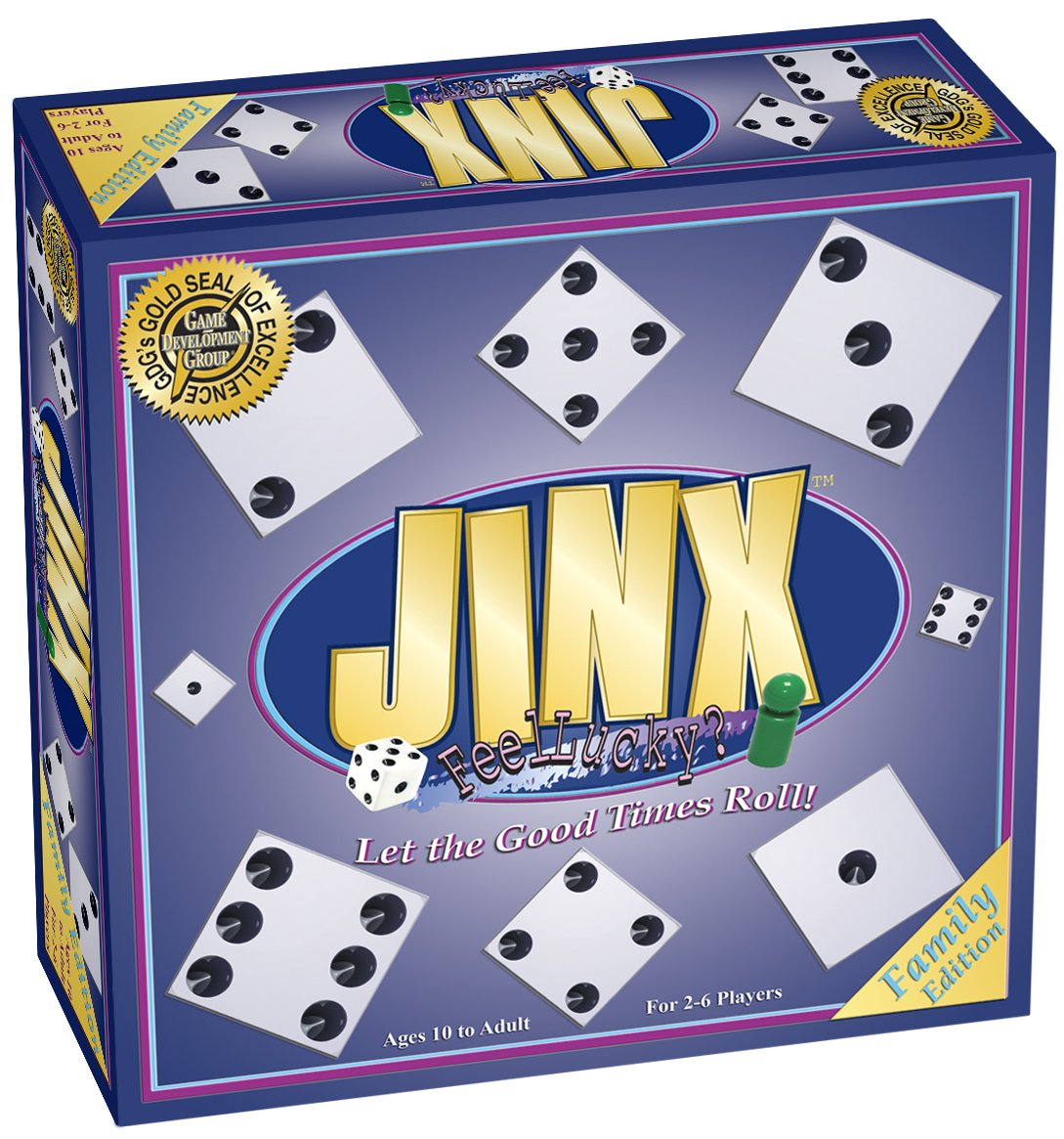 Jinx Board Game, A Game Where The Luck of The Dice Determines Your Fate. Get 'Jinxed' and Start from Scratch! Classic Party Game Night Fun for The Entire Family. Ages 10 to Adult.