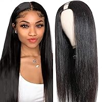 UNICE Hair 10A Straight U Part Wigs Human Hair for Women, Unprocessed Brazilian Virgin Hair Glueless Human Hair Upart Wigs Beginner Friendly 150% Density 16 inch