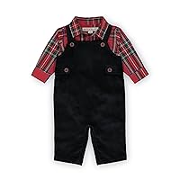 Hope & Henry Layette Baby Boy Woven Bodysuit and Overall 2-Piece Set