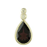 Carillon Red Garnet Natural Gemstone Pear Shape Pendant 925 Sterling Silver Anniversary Jewelry | Yellow Gold Plated