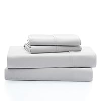 01330 Alahna Queen Bed Sheets and Pillowcases 4-Piece Set Sleep in Luxury Machine Washable Deep Pockets Wrinkle-Resistant Breathable Cozy Comfort Silky Cooling Sheets, Queen, Stone