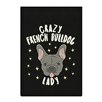 Crazy French Bulldog Lady Flax Garden Flag Double Sided Yard Flags for Outside Vertical Banner Home Decor