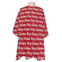 Merry Christmas Barber Cape - Salon Hair Cutting Cape for Women,Men,Kids,Adults,Haircut Cape with Adjustable Elastic Neckline Stylist Cape Gown Accessories Modern Red Xmas Winter Holiday Art