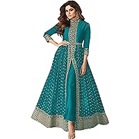 Wedding Reception Wear Indian Pakistani Stitched Slit Anarkali Gown with Dupatta Dresses