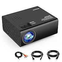 Mini Projector, 4500 LUX Portable Video Projector with 45000 Hrs LED Lamp Life, Full HD 1080P Supported, Compatible with TV PS4, HDMI, VGA, TF, AV and USB-2020 Upgraded Version