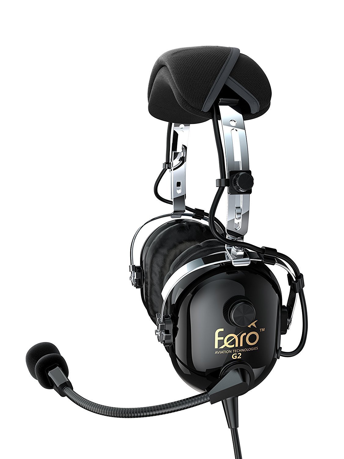 Faro G2 ANR (Active Noise Reduction) Premium Pilot Aviation Headset with Mp3 Input - Black