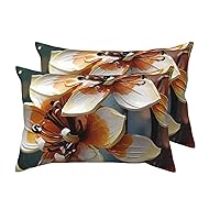 2 Pack Queen Size Pillow Cases with Envelope Closure Modern Flower Pillow Cover 20x30 Inches Soft Breathable Pillowcase for Hair and Skin, Sleeping Gift