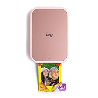 Canon Ivy 2 Mini Photo Printer, Print from Compatible iOS & Android Devices, Sticky-Back Prints, Blush Pink