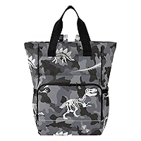 Dinosaurs Camouflage Diaper Bag Backpack for Mom Dad Large Capacity Baby Changing Totes with Three Pockets Multifunction Travel Back Pack for Playing Shopping