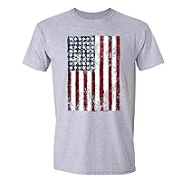 Men's Flag USA Distressed American Pride Crewneck Short Sleeve T-Shirt