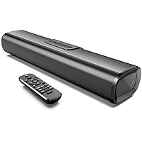 Soundbar, Sound Bar for TV, 50W Bluetooth Soundbar for Smart TV, Home Audio Surround Sound Stystem Wall Mountable Small Soundbar with AUX/HDMI/Optical/USB for PC/Phone/Tablets,16 inch