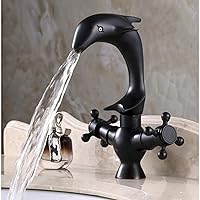 Oil Rubbed Bronze Animal Dolphin Style Kitchen Wet Bar Bathroom Vessel Sink Faucet Swivel Spout Mixer Tap Single Hole