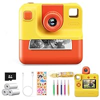 Kids Camera Instant Print, Digital Camera, Selfie 1080P Video Camera with 32G TF Card, Toys Gifts for Girls Boys Aged 3-14 for Christmas/Birthday/Holiday