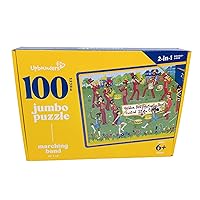 Marching Band 2-Sided 100 Piece Kids Jigsaw Puzzle, Features Drumline Music Band Instrument Activity, Ages 6+ (Multicultural)