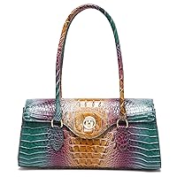 Leather Crocodile Pattern Top Handle Handbag for Women High-value Satchel Tote Purse for Ladies