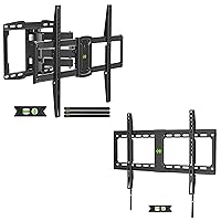 USX Mount UL Listed Full Motion TV Wall Mount & Fixed Low Profile TV Mount for Most 37-86 Inch Flat Screen TVs, Max VESA 600x400mm Wall Mount TV Bracket Holds up to 132 lbs, Fits 16