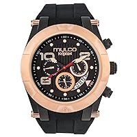 MULCO Kripton Watches Men’s Watch Stainless Steel with Silicone Strap Quartz Chronograph Movement Premium Analog Display, Water Resistant