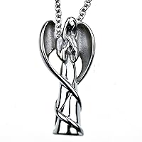 Angel Memorial Cremation Jewelry Urn Necklace for Ash Stainless Steel 18