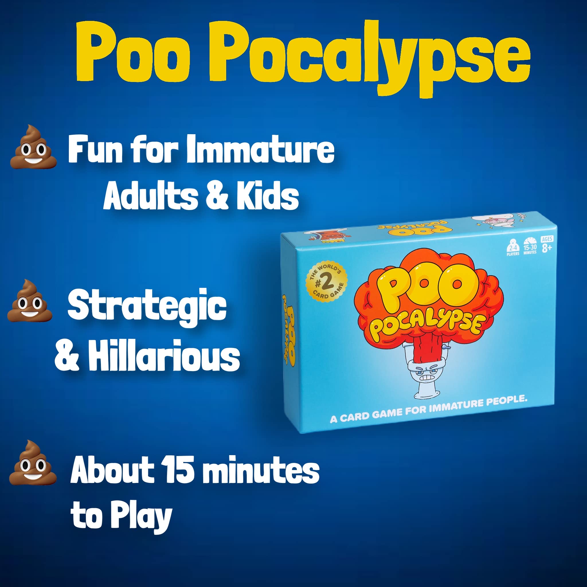 Poo Pocalypse Card Game + Expansions Bundle - The Hilarious Family Party Game for Kids, Teens, and Adults - 2-8 Players
