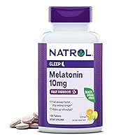 Melatonin Fast Dissolve Sleep Aid Tablets, Fall Asleep Faster, Stay Asleep Longer, Easy to take, Dissolves in Mouth, Drug Free, 10mg, 100 Citrus Flavored Tablets