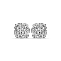 925 Sterling Silver Moissanite Round Cut 1.06TCW Colorless VVS1 Diamond Push Back Stud Earrings Gift For Girls
