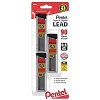 Pentel® Super Hi-Polymer® Leads, 0.5 mm, HB, 30 Leads Per Tube, Pack of 3 Tubes