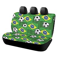 Brazil Soccer Pattern Printed Car Back Seat Covers Nonslip Rear Car Seat Protector Fits for Most Cars