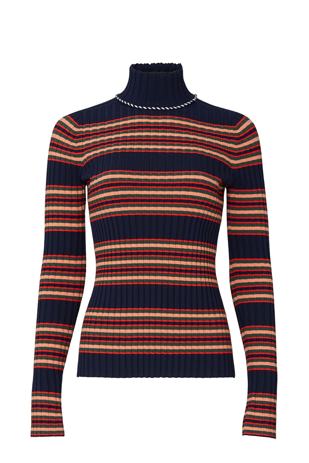 Tory Burch Rent The Runway Pre-Loved Navy Striped Turtleneck