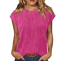 Summer Tops for Women 2024 V Neck T-Shirts Swiss Dot Short Sleeve Shirts Casual Fashion Blouses Pinks