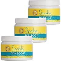 Sparkle Skin Boost No Flavor (3-Pack) Verisol Collagen Peptides Protein Powder Vitamin C Supplement Drink