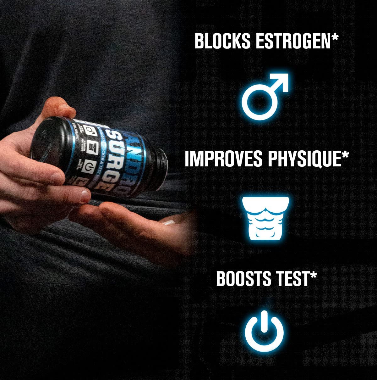 Testosterone Booster for Men & Estrogen Blocker w/ Tongkat Ali - Androsurge Anti-Estrogen + Primasurge Natural Test Booster for Men - Supplements For Muscle Growth, Vitality, Energy, - 30 Day Supply