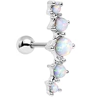 Body Candy Stainless Steel White Synthetic Opal Left Cartilage Earring 16 Gauge 1/4