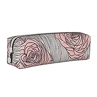 Flowers Pattern Pencil Case Pu Leather Cute Small Pencil Case Pencil Pouch Storage Bag With Zipper