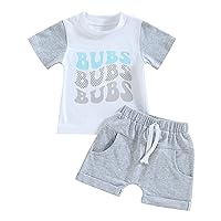 CIYCUIT Baby Boy Summer Clothes Short Sleeve Letter Print Shirt Shorts Set