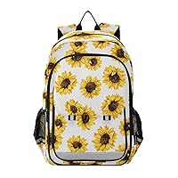 ALAZA Sunflower Polka Dot Flower Floral Laptop Backpack Purse for Women Men Travel Bag Casual Daypack with Compartment & Multiple Pockets