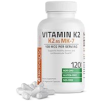 Bronson Vitamin K2 as MK-7 Menaquinone 100 mcg Non-GMO, 120 Capsules