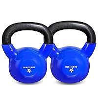 Yes4All Kettlebell Vinyl Coated Cast Iron – Great for Dumbbell Weights Exercises, Full Body Workout Equipment Push up, Grip Strength and Strength Training, PVC