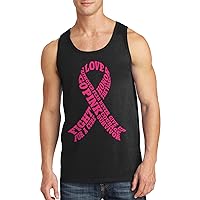 Threadrock Men's Breast Cancer Awareness Typography Tank Top