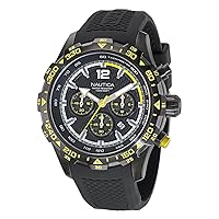 Nautica Men's Black Silicone Strap Watch (Model: NAPNSS403)