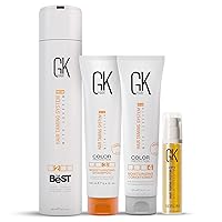 Global Keratin GKhair The Best Professional Hair (300ml/10.1 Fl Oz) I Organic Argan Oil Hair Serum 10ml I Moisturizing Shampoo and Conditioner Set 100ml
