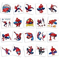 60Pcs Spiderman Temporary Tattoos for Kids, Children's Temporary Tattoo Toys,Fake Tattoos DIY Sticker Arts,Spiderman Birthday Party Supplies Decorations Party Favors