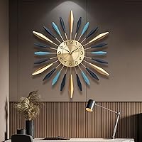 Large Wall Clock Metal Mid Century Decorative Wall Clock for Living Room Decor, 21.6 Inch Silent Battery Operated Big Wall Clocks Modern Home Wall Art for Bedroom,Kitchen,Dining Room,Hotels,Office