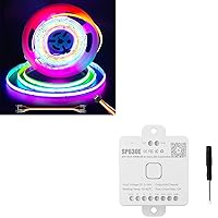 RGB WS2811 IC Chip COB LED Strip 18ft, DC12V Chasing Color Addressable Pixel RGB LED Tape Lights, Multicolored Flexible Lights for Party, Decoration, Home, Addressable Controller SP630E