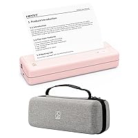 HPRT Travel Business Portable Mobile Printer MT810 Pink with Case, Thermal Inkless Home Use Compact Printer, Bluetooth Wireless Printer Compatible with iOS Android Phone & Laptop