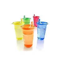 Nuby 6 Pack Reusable Cups with Lids, 10 Ounce